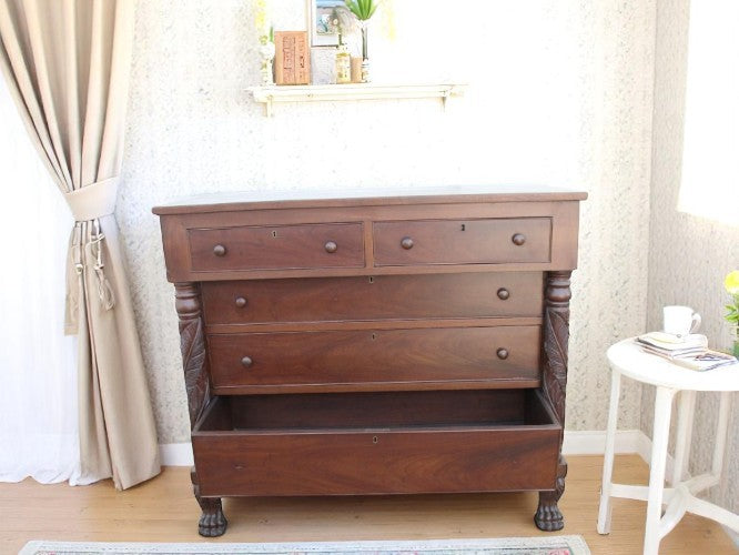 Empire Flame Mahogany Chest of Drawers | Metro Retro Furniture Empire Flame Mahogany Chest of Drawers | Metro Retro Furniture