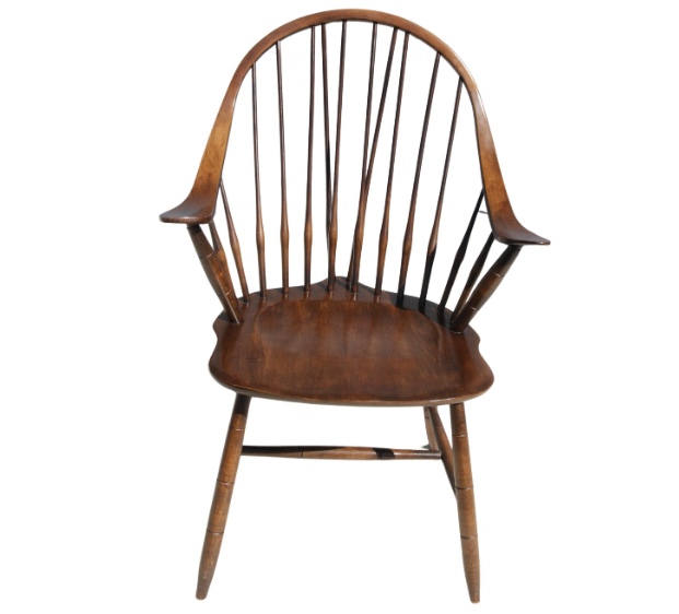 Classic Windsor chair with spindle back and maple arms from Metro Retro Furniture