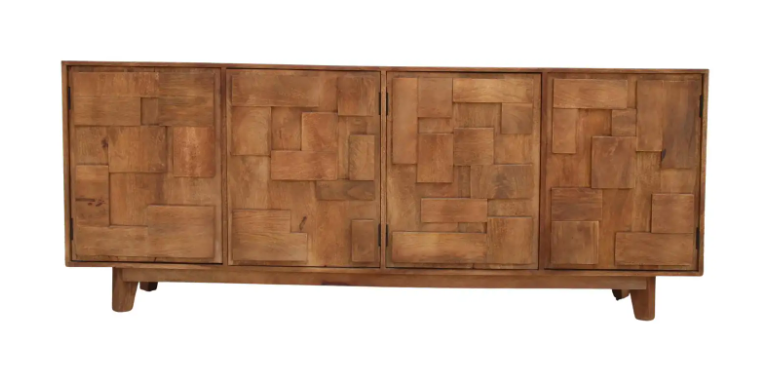 Brutalist Style Four Door Credenza