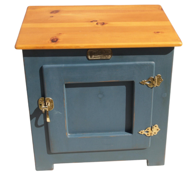 Vintage White Clad oak wood ice box