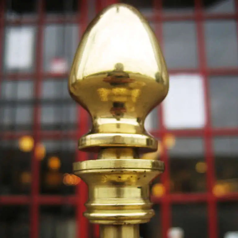 Close-up of ribbed brass detailing on Marbro table lamp