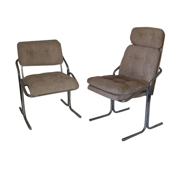 Set Of Six Dining Chairs In The Manner Of Milo Baughman