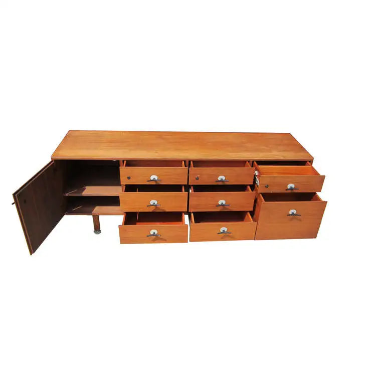 Rare Vintage Jens Risom 72″ Width Credenza with Y-Shaped Drawer Pulls (MR13348)