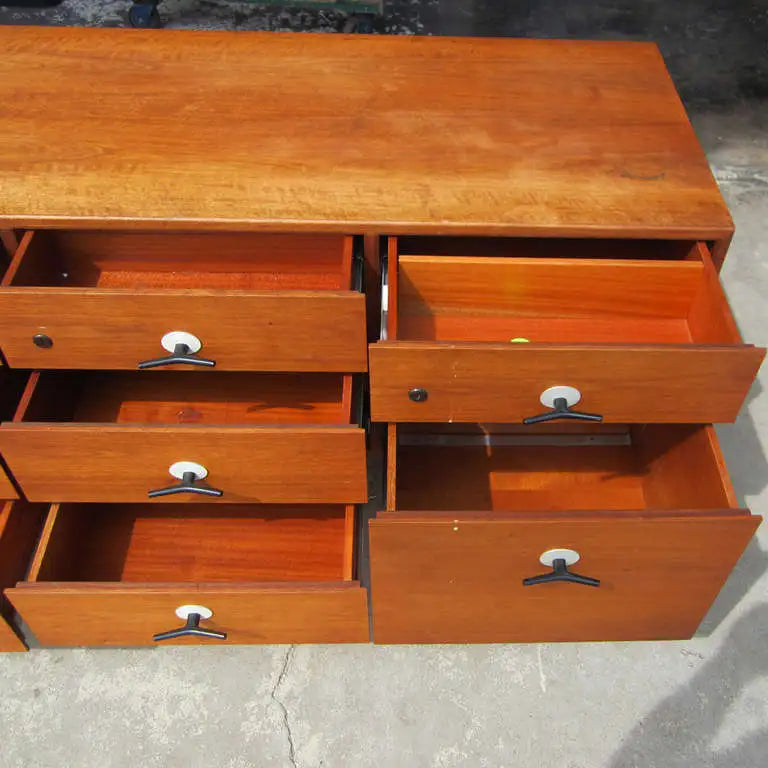 Rare Vintage Jens Risom 72″ Width Credenza with Y-Shaped Drawer Pulls (MR13348)