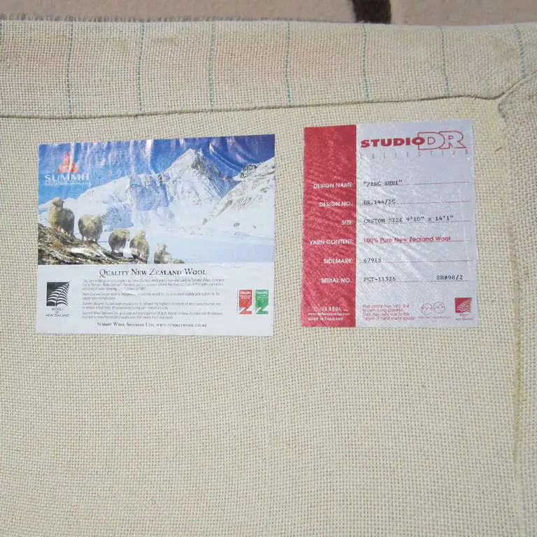 Large modern area rug with Della Robbia pattern