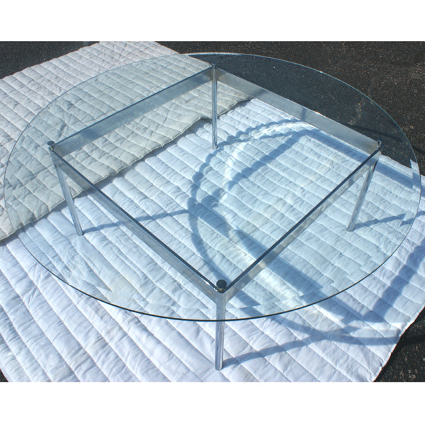33″ Vintage Mid Century Chrome Low Coffee Table Base