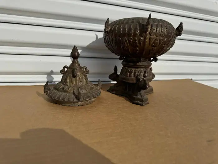 thai bronze naga figurine serpent guardian sculpture