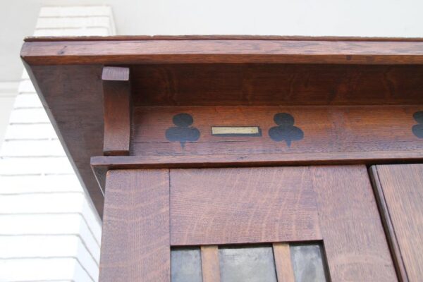 Handcrafted oak armoire Arts and Crafts design