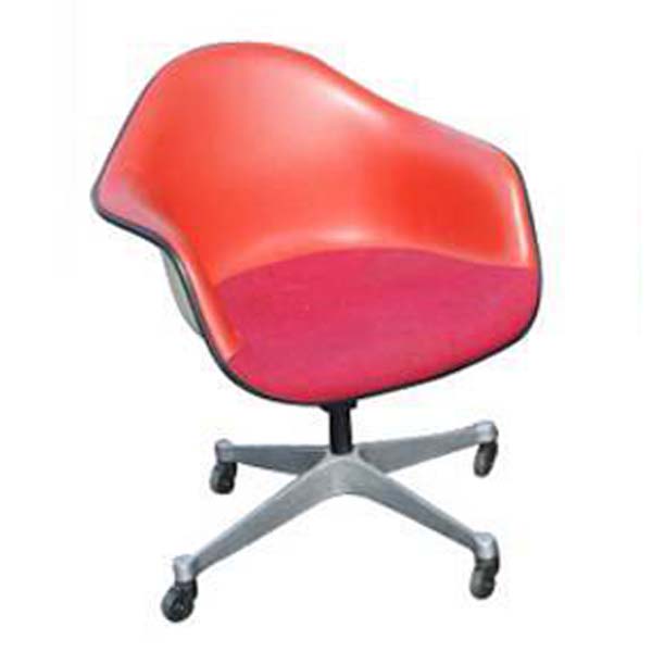 Vintage Herman Miller Eames Vinyl Fabric Shell Armchair