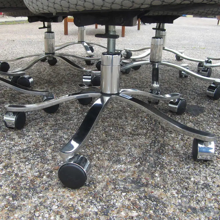 Set of Eight Zographos Bucket Chairs With Grey Circle Upholstery