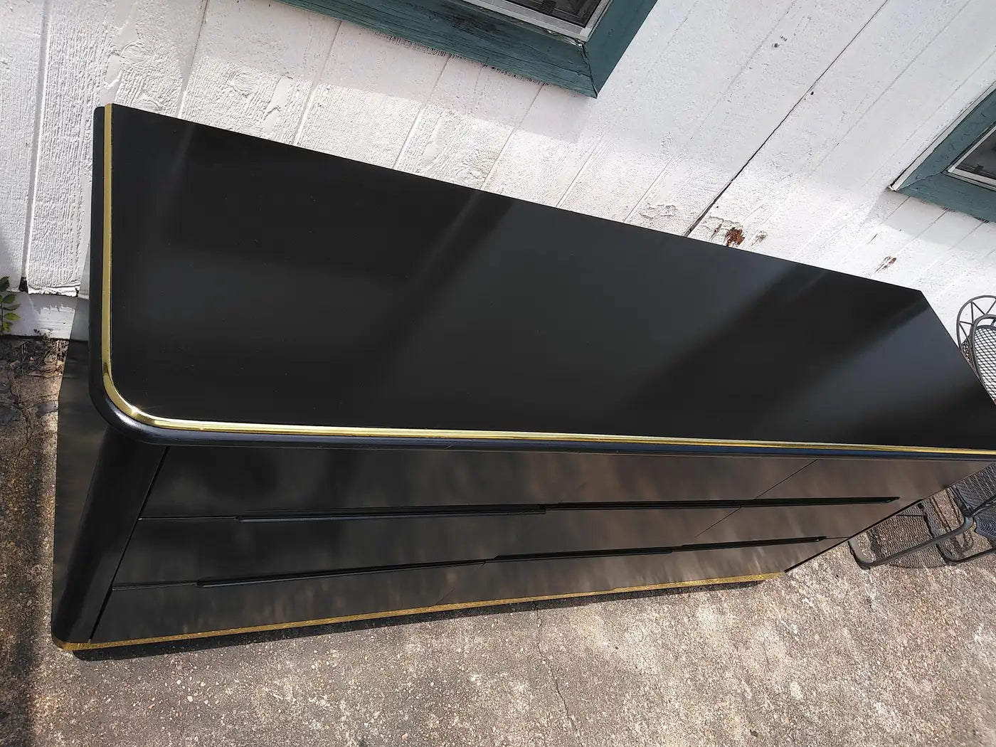 Lane Furniture Black Lacquer and Brass 9 Drawer Dresser Lane Furniture Black Lacquer and Brass 9 Drawer Dresser