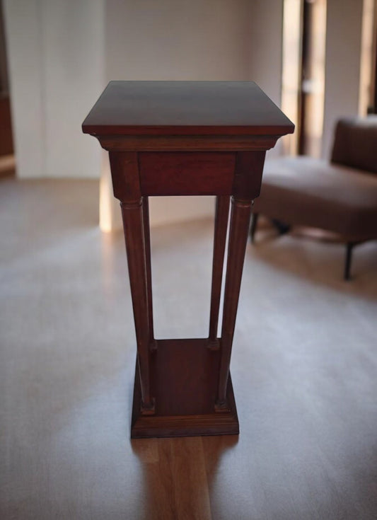 Neoclassical mahogany square pedestal