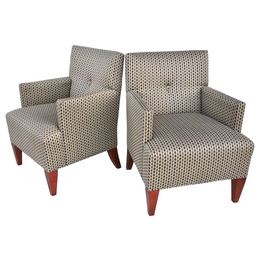 Pair of modern lounge chairs by Hickory Furniture