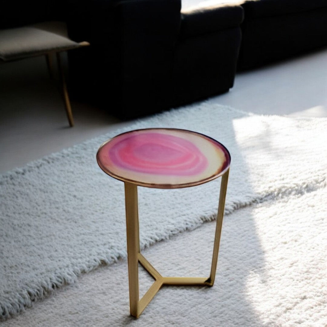 16″ Multi-Color Glass Top Side Table