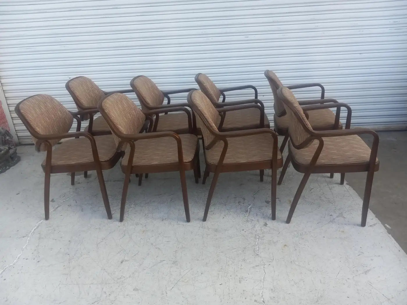 (8) Don Petit for Knoll International Bentwood Armchairs