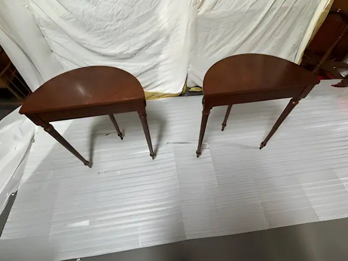 Set of 2 Half moon contemporary console tables