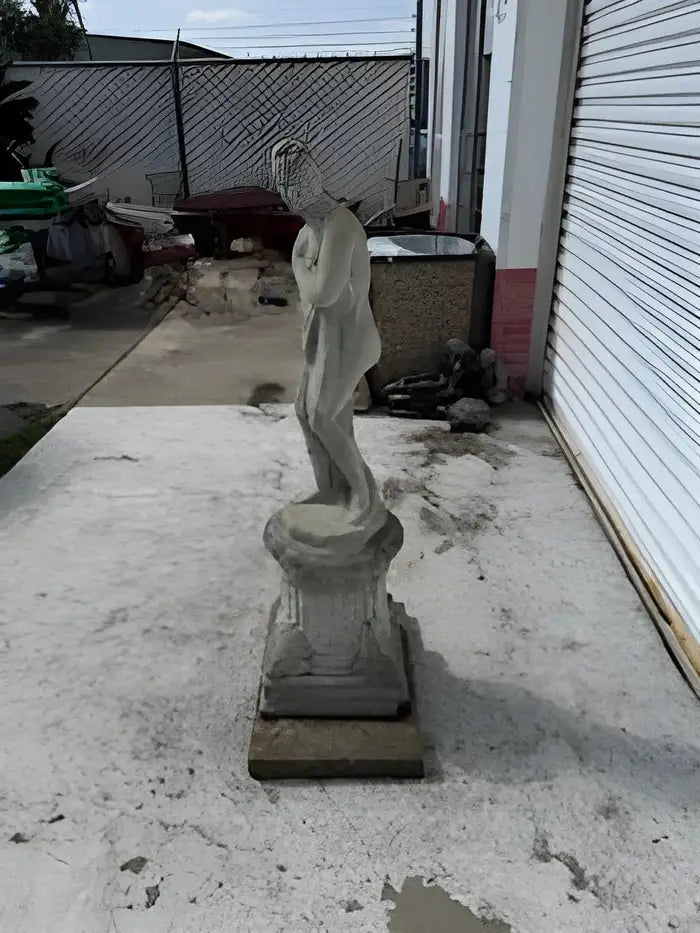 Shy Venus classical sculpture with pedestal