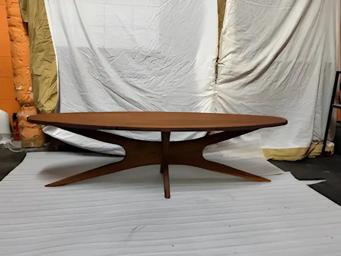 Sculptural Mid century modern solid walnut coffee table