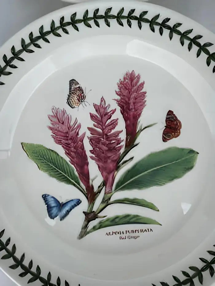 Lot of six portmeirion plates exotic botanic garden