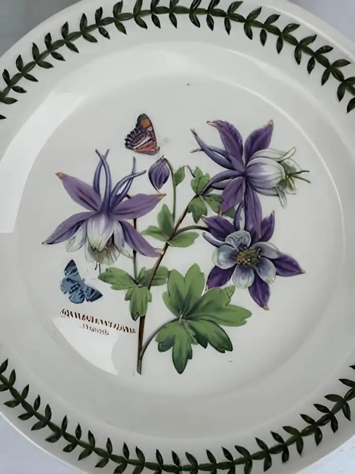 Lot of six portmeirion plates exotic botanic garden