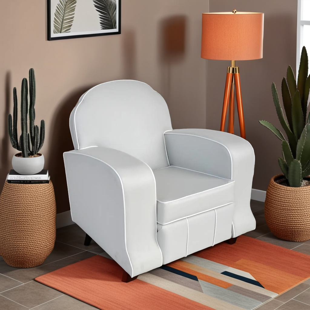 1930s Art Deco style lounge arm chair off white