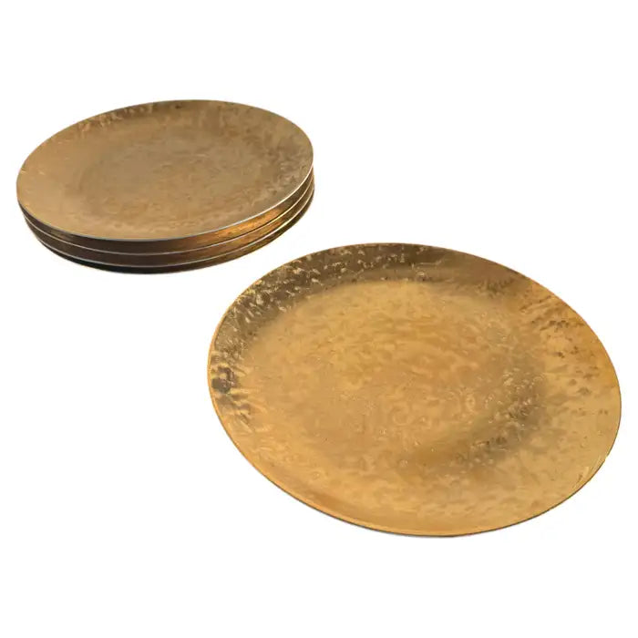 1950s Fornasetti gilt porcelain dinner plates set of six