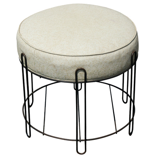 1950s puff iron frame stool ottoman Metro Retro Furniture