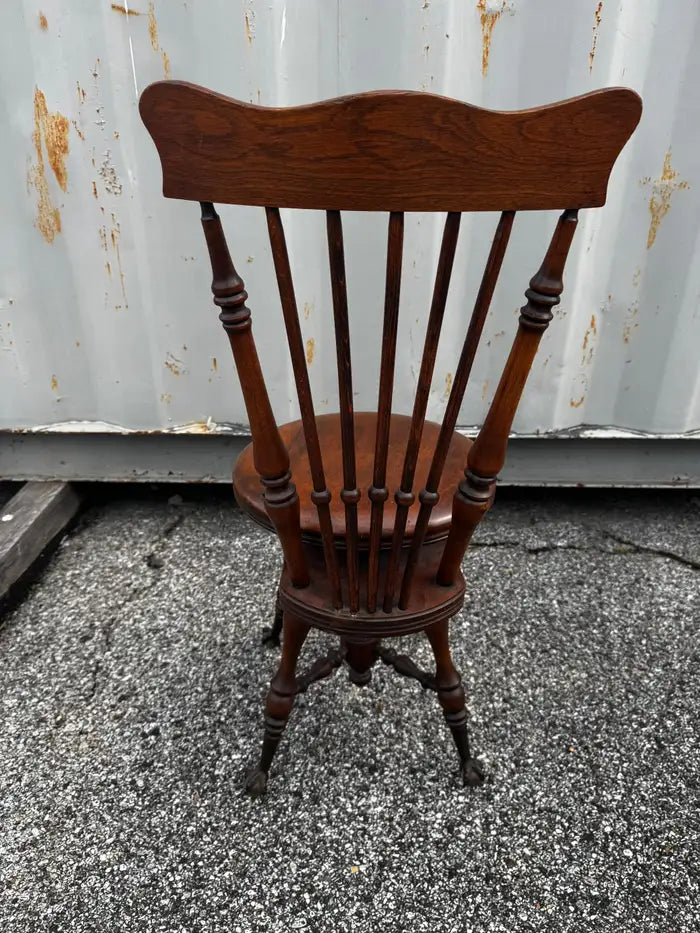 Victorian carved walnut stool with cabriole legs and claw foot base
