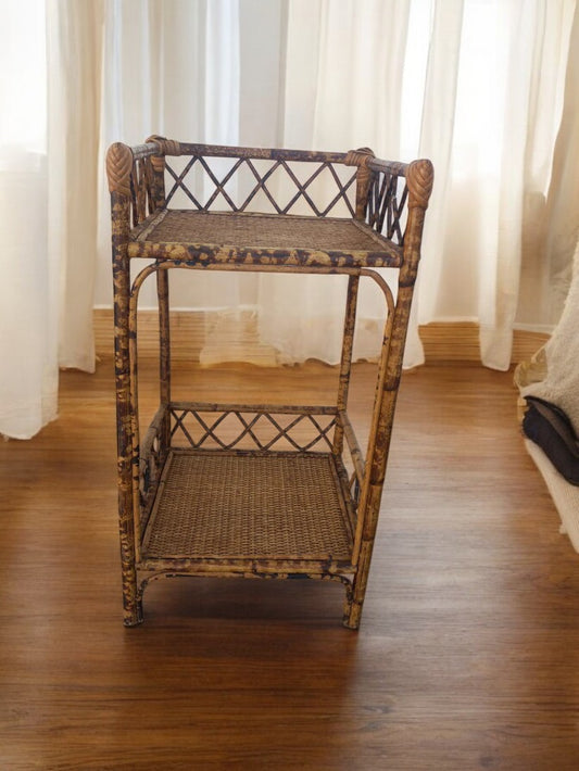 Natural bamboo occasional table with boho design