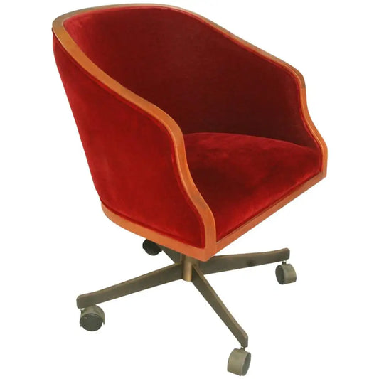 Ward Bennett Oak Mohair Executive Chair Bronze Base (MR15853)