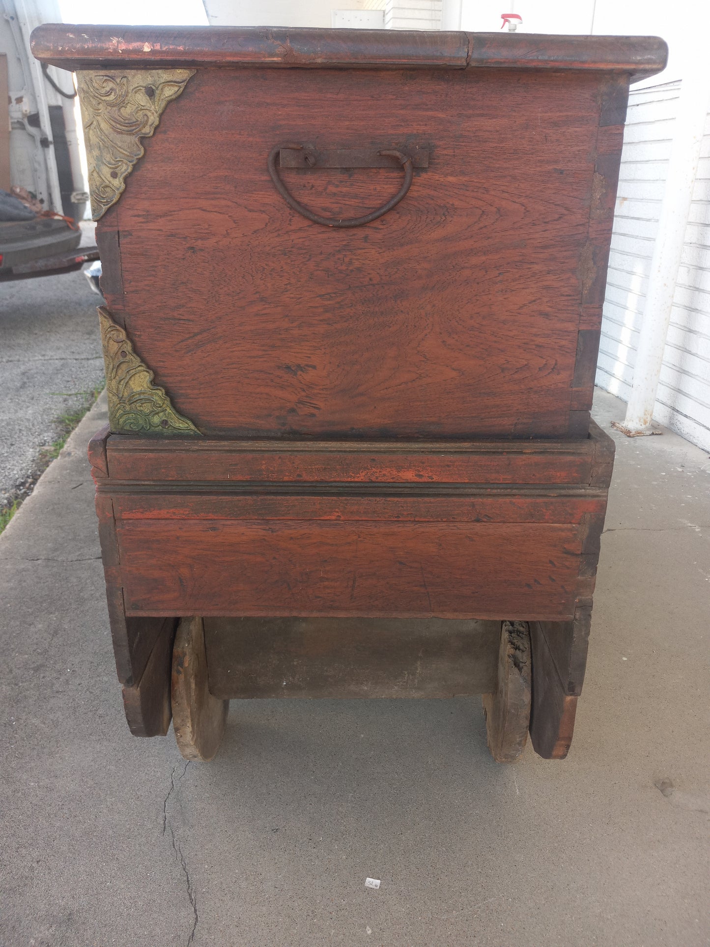Ornate antique coffer with gilded finish