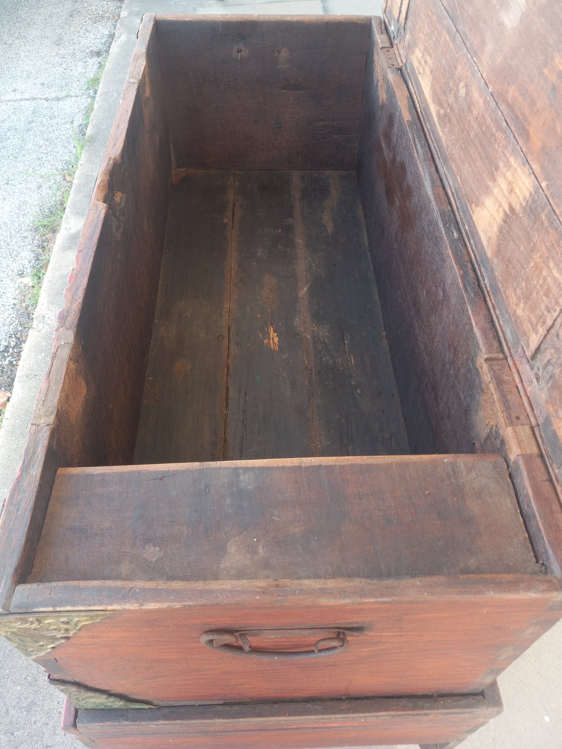 Handcrafted wedding chest with vintage gilding