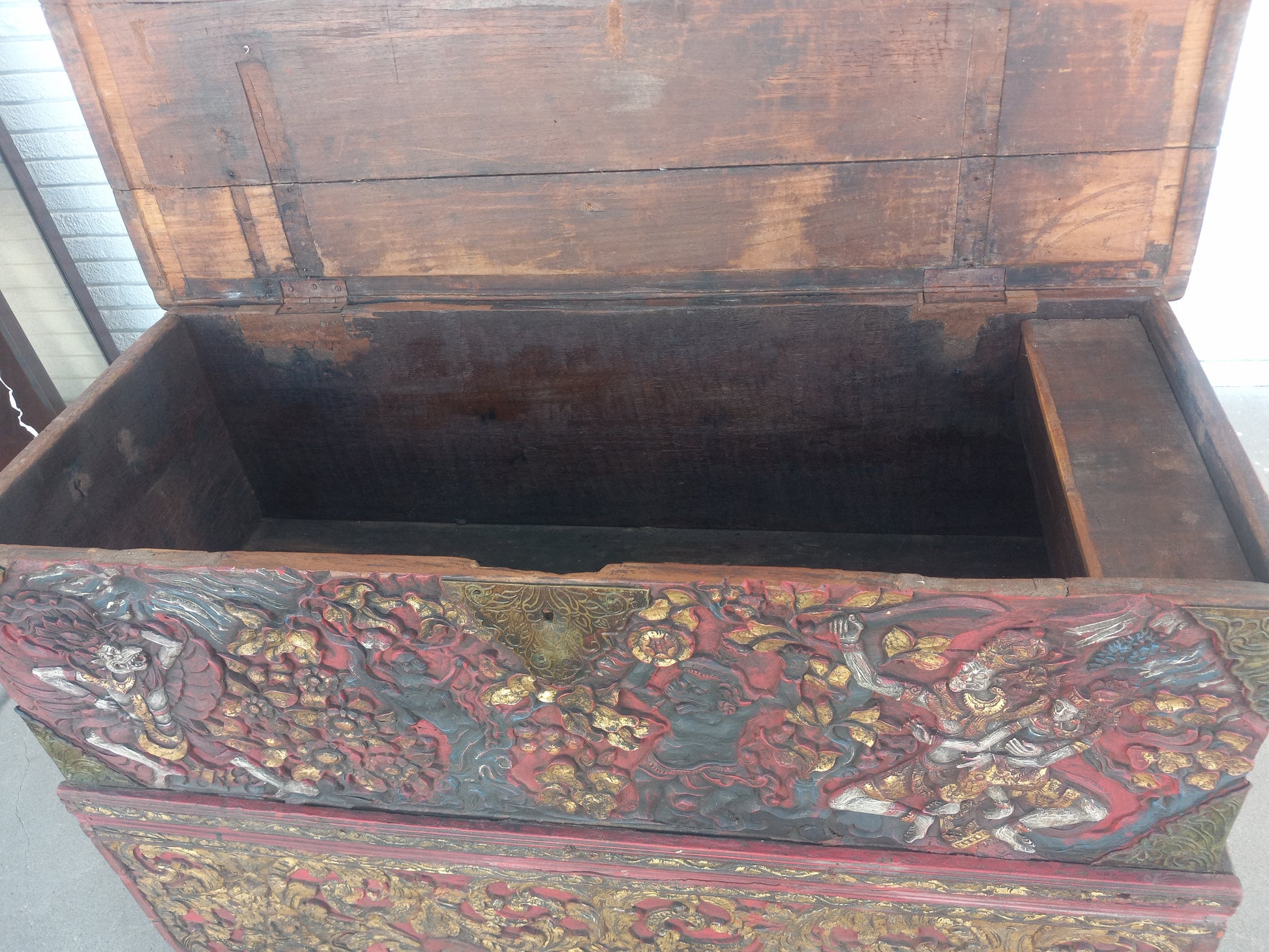 Historical gilded chest used as wedding coffer