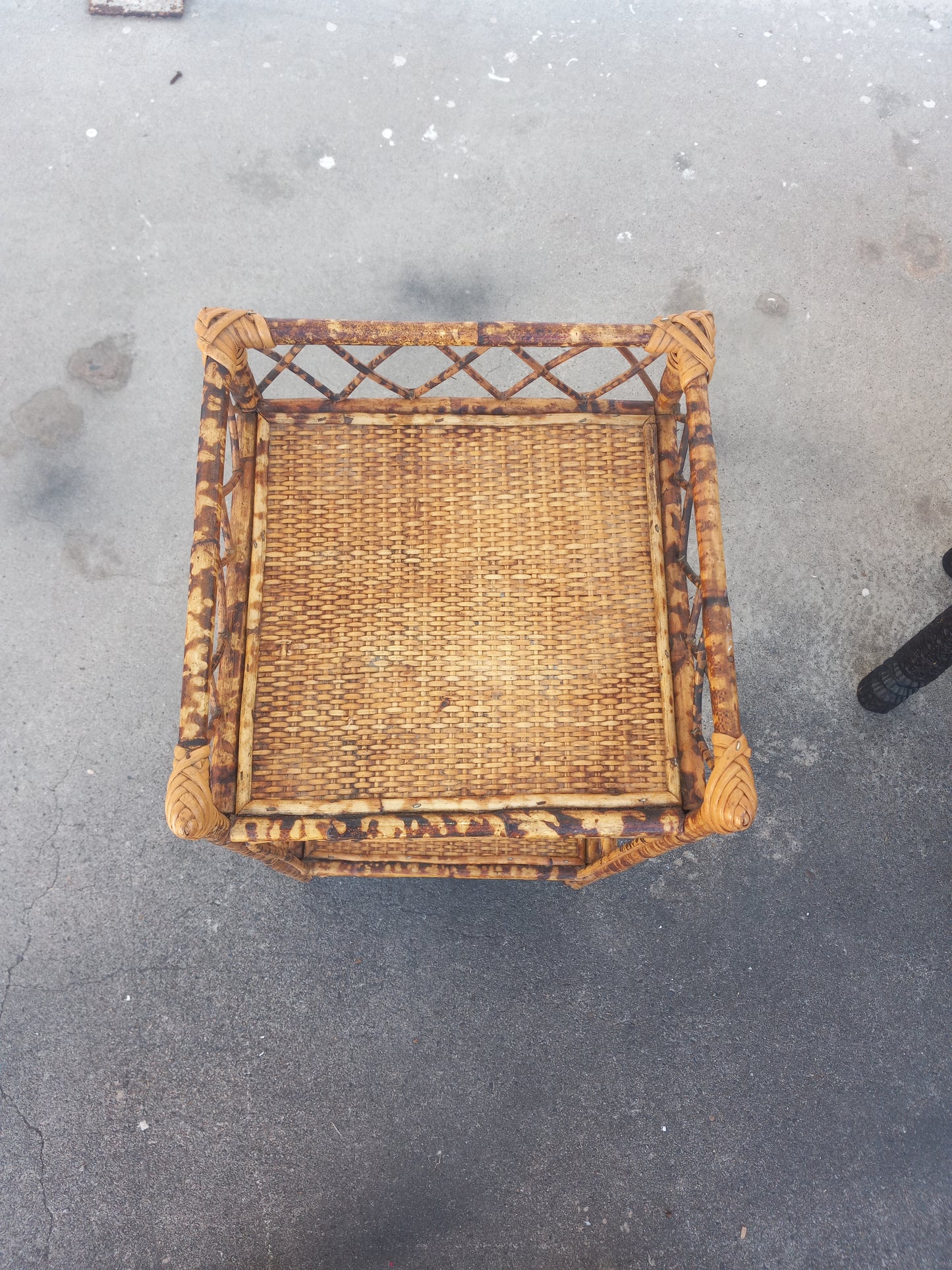 Lightweight bamboo end table with natural finish