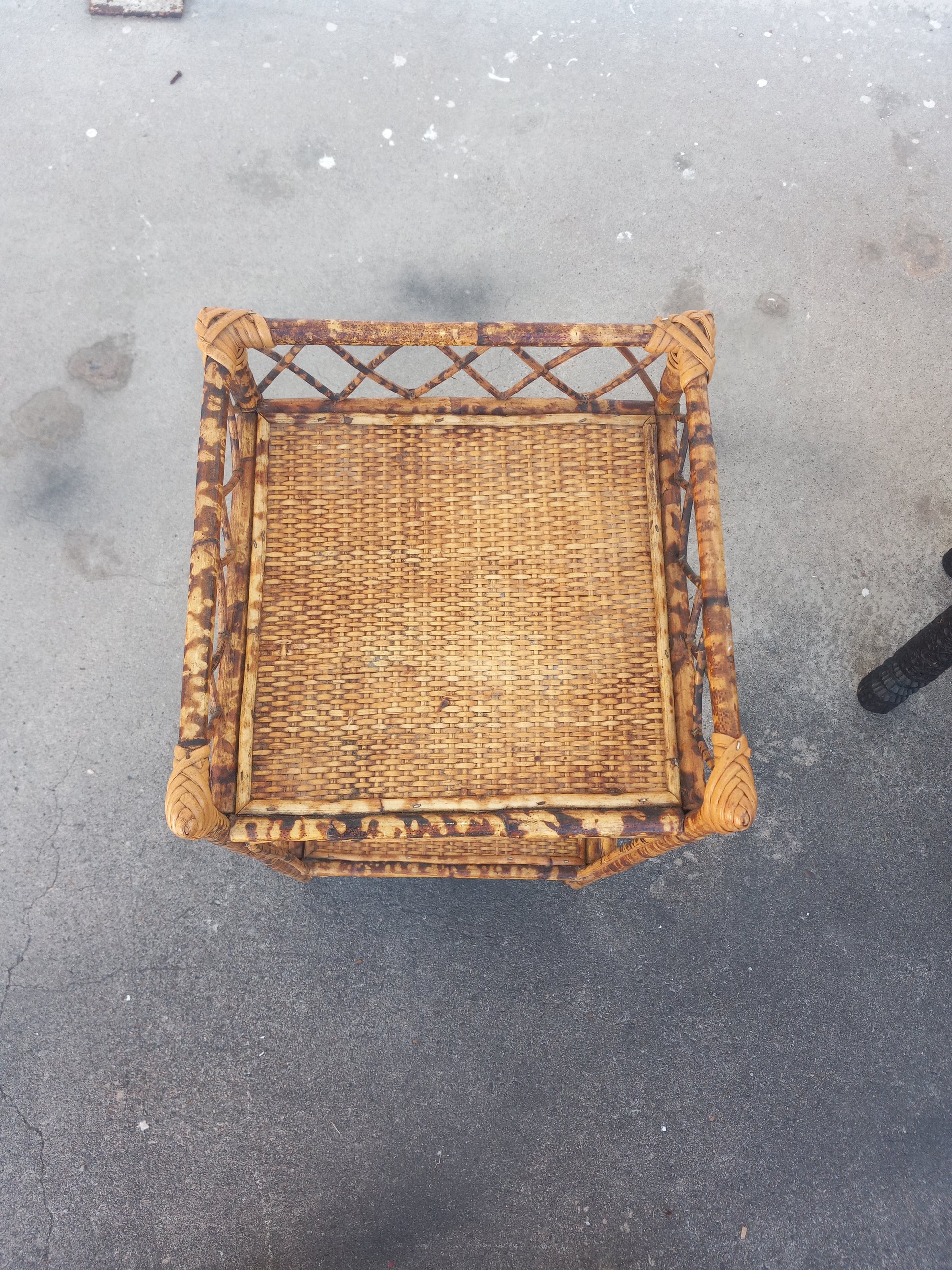 Lightweight bamboo end table with natural finish