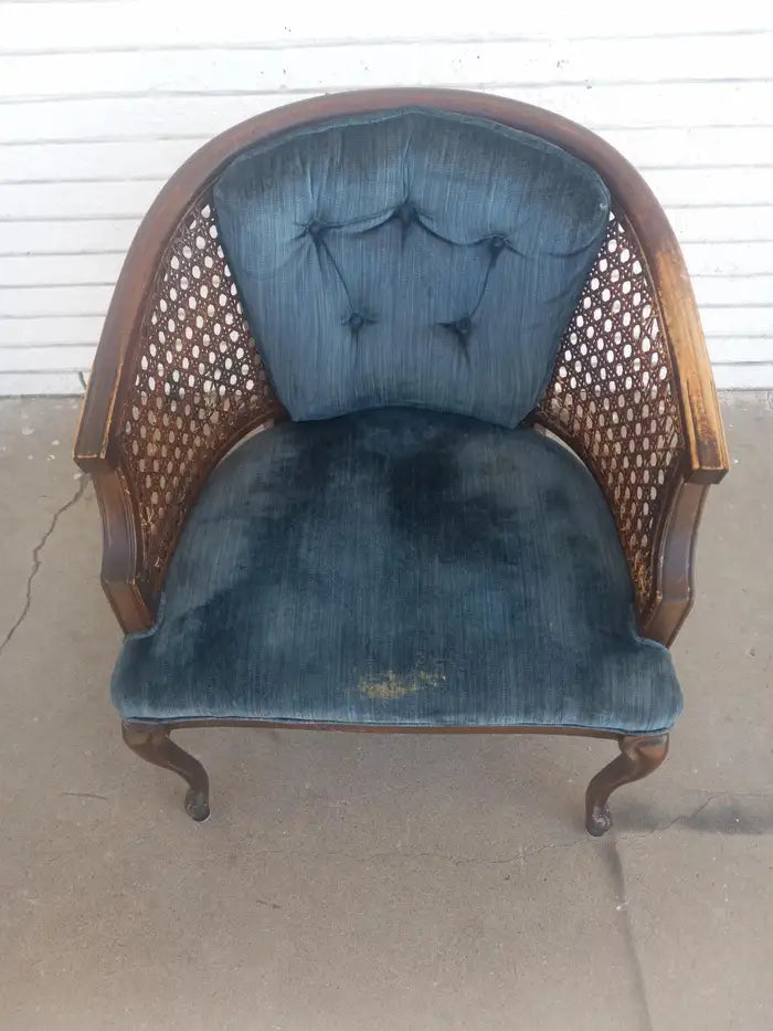 Vintage cane Round back Arm Chairs