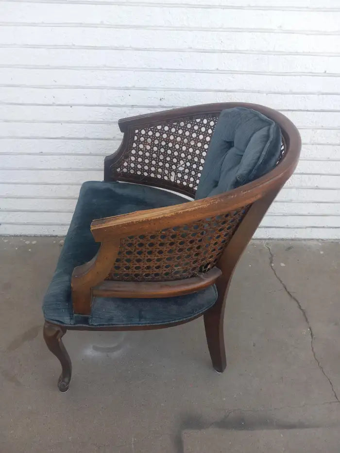 Vintage cane Round back Arm Chairs