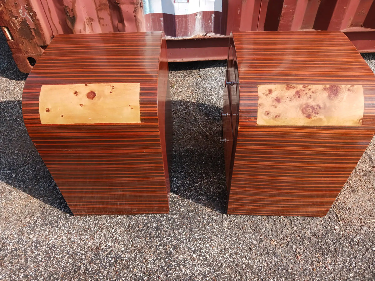 Art Deco Bentwood 3 Drawer Nightstands