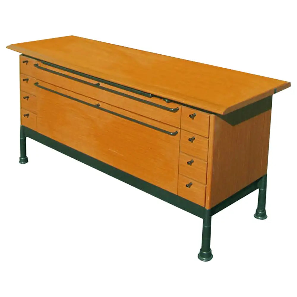 5ft Herman Miller credenza with wood hutch by Geoff Hollington