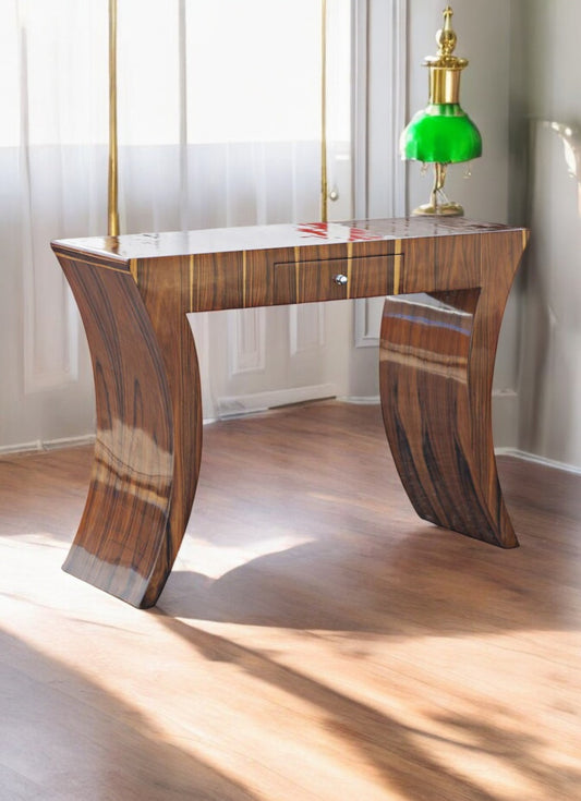 Art Deco style rosewood console table with vintage design