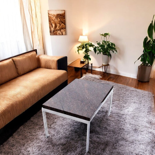 30″ Vintage Granite Chrome Coffee Table