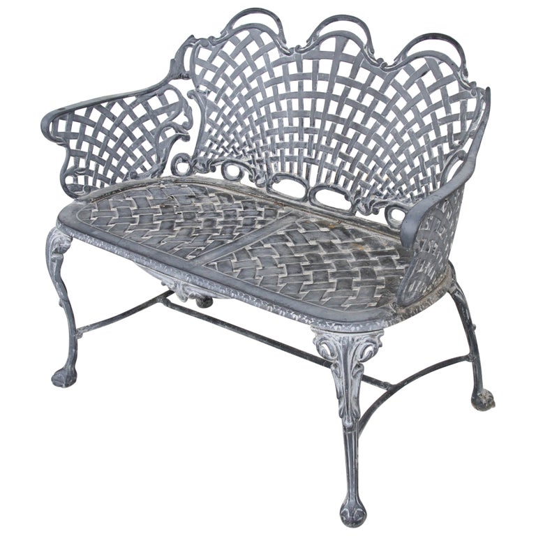 Basketweave Cast Aluminum Triple Arch Settee (MS10895)