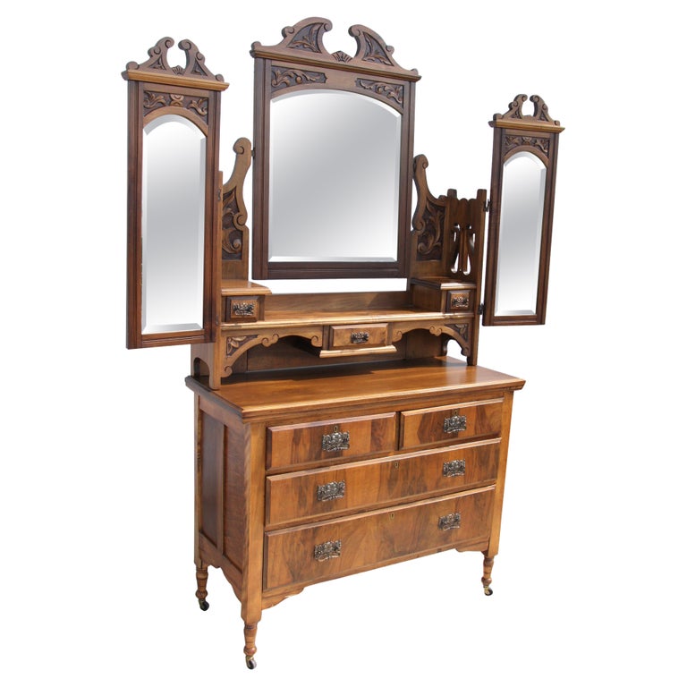 antique dresser and mirror Antique Oak Dresser with Mirror Makeover for a Cozy Vintage Bedroom