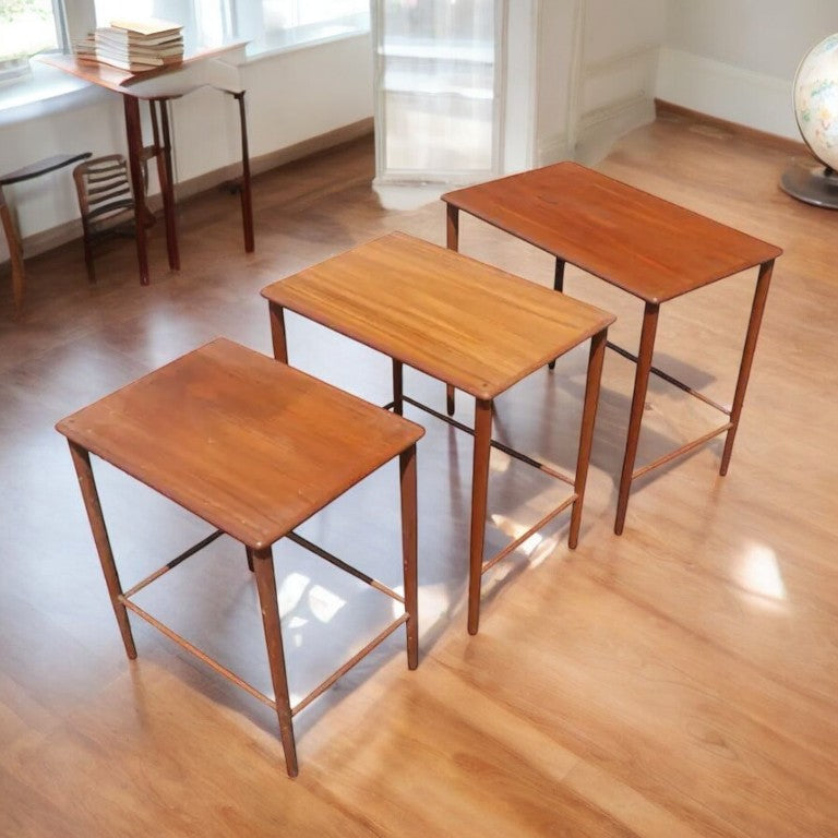 (3) Vintage Danish Grete Jalk Nesting Side End Tables