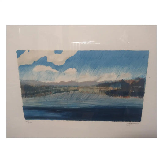Coastal landscape lithograph by Lyman