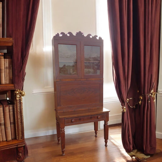 48 inch solid cherry 18th century secretaire