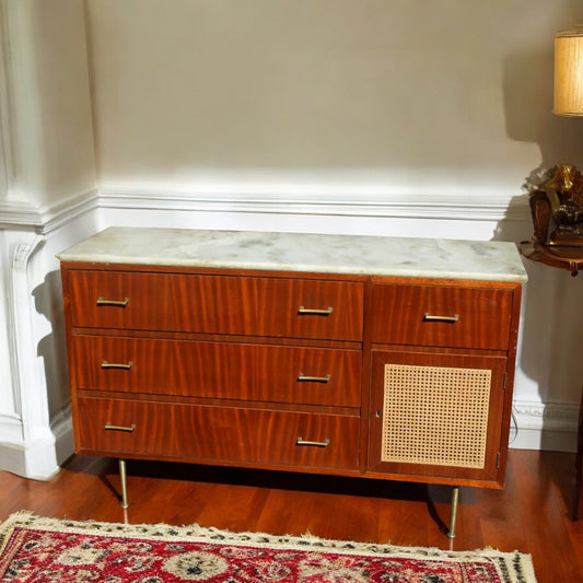 55 inch vintage cane marble dresser
