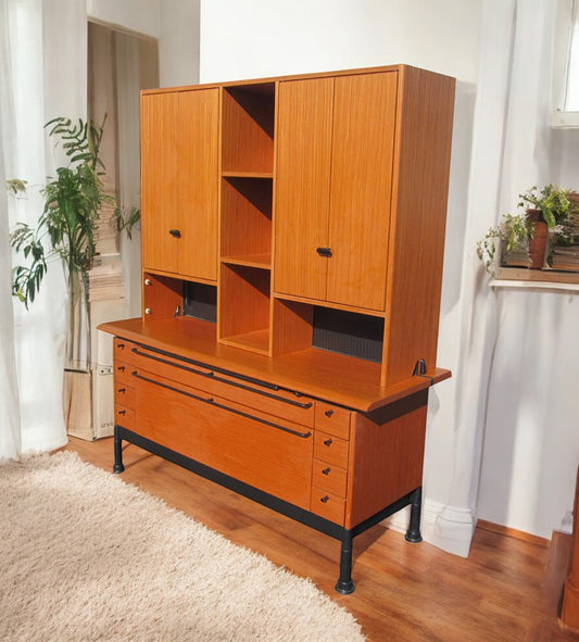 5ft Herman Miller credenza with wood hutch by Geoff Hollington