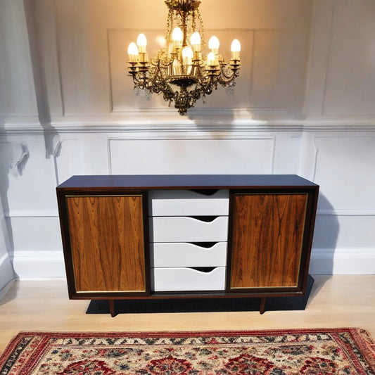 62″ Harvey Probber rosewood and mahogany credenza