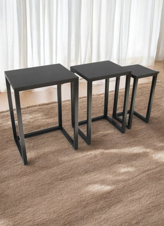 Josef Hoffmann ebonized nesting tables set